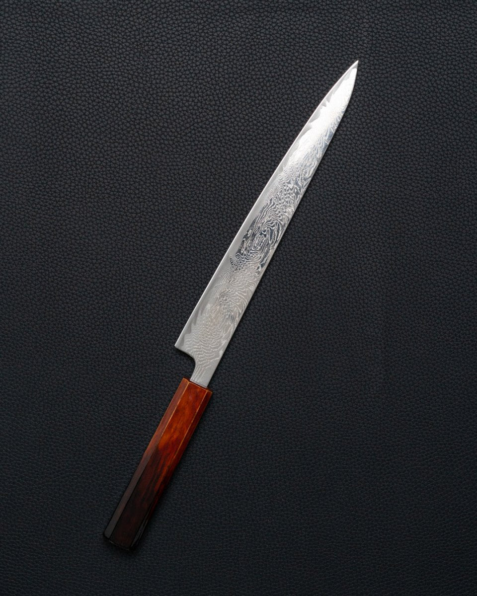 OUL Urushi Uzu Damascus Sujihiki 240 mm tomatosharp