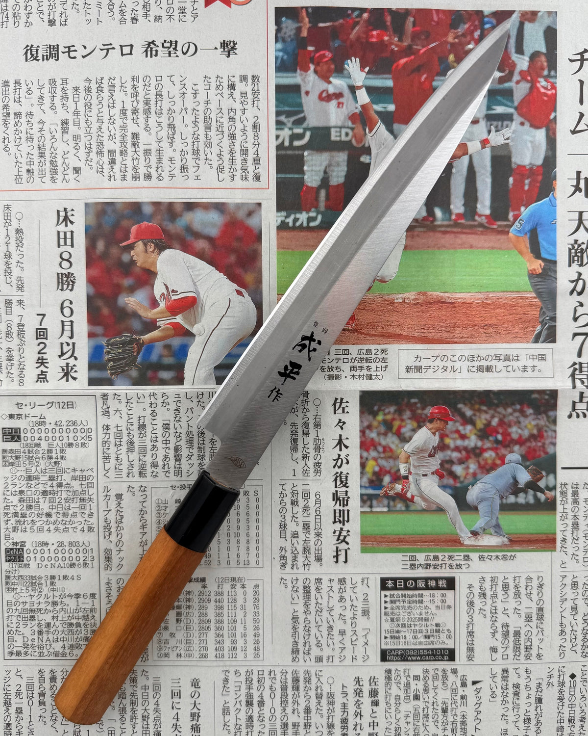Transjeringskniv 210 mm, Saisei Lefty Kuro Yanagiba tomatosharp