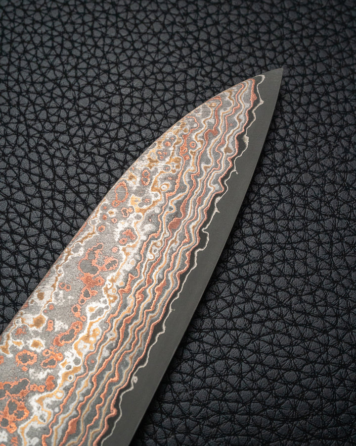 TAKESHI SAJI Rainbow Damascus Nashiji Gyuto 210 mm