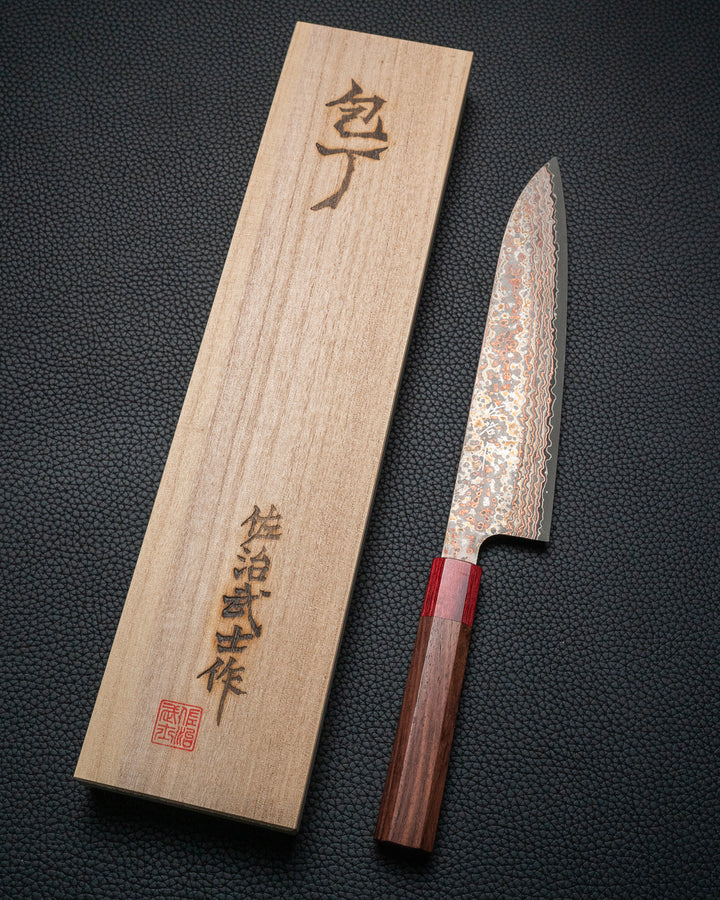 TAKESHI SAJI Rainbow Damascus Nashiji Gyuto 210 mm