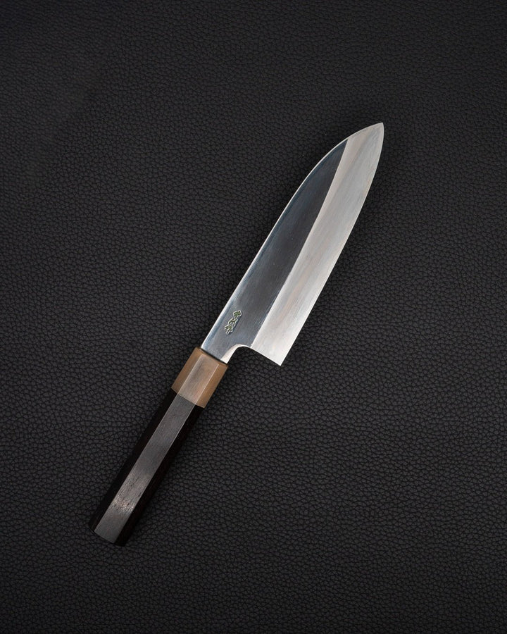 Kokkekniv 165 mm, SATOSHI NAKAGAWA Ginsan Mirror Ibenholt Santoku tomatosharp
