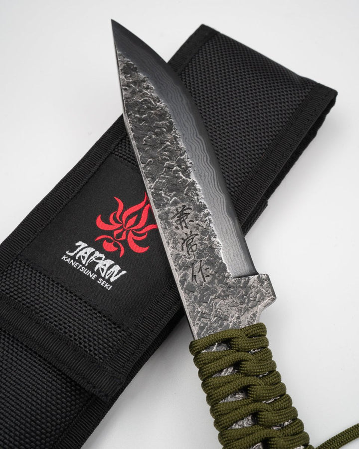 SEKI KANETSUNE Karasu Damascus Blue Steel Turkniv 120 mm tomatosharp