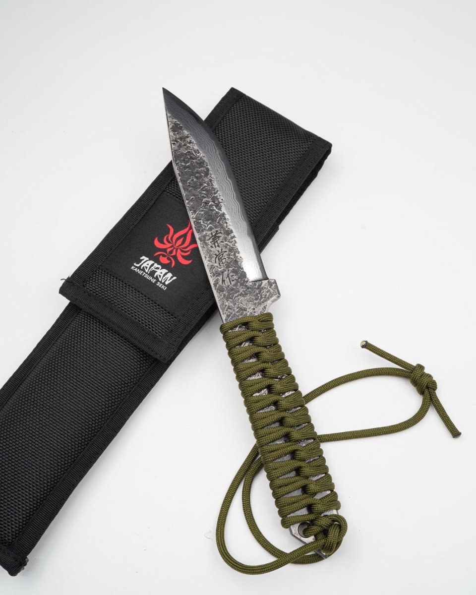 SEKI KANETSUNE Karasu Damascus Blue Steel Turkniv 120 mm tomatosharp
