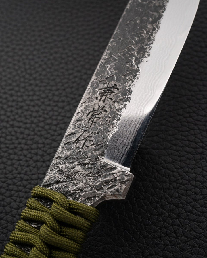 SEKI KANETSUNE Karasu Damascus Blue Steel Turkniv 120 mm tomatosharp
