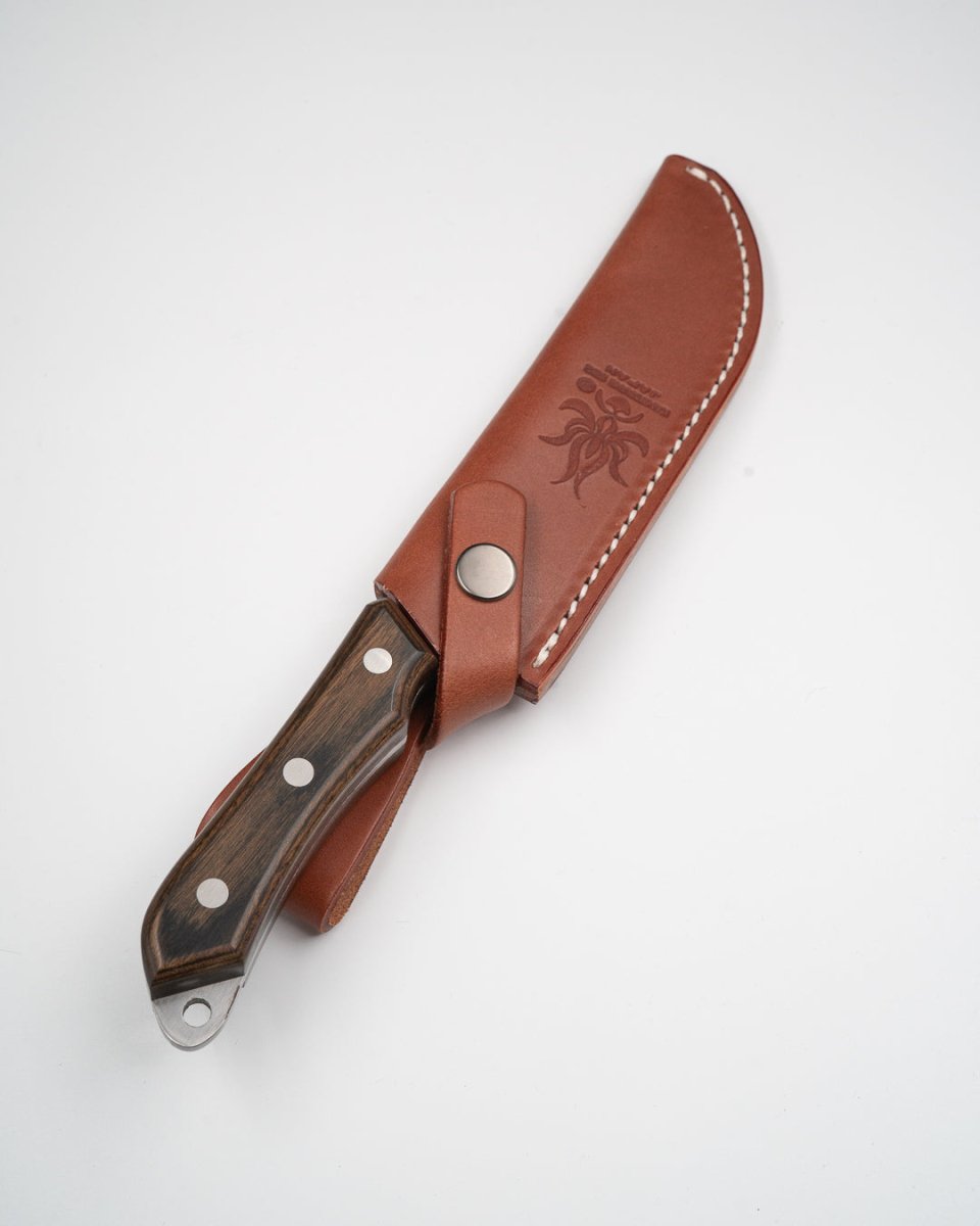 SEKI KANETSUNE Seseragi Damascus Blue Steel Jaktkniv 125 mm tomatosharp
