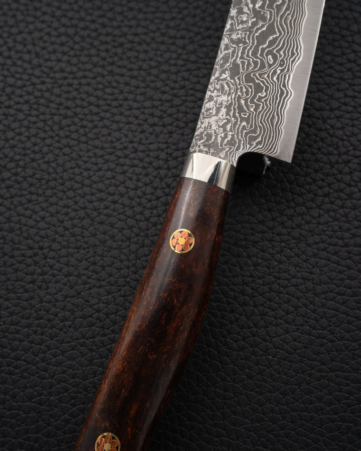 SHIGEKI TANAKA SG2 Damascus Ironwood Petty 135 mm