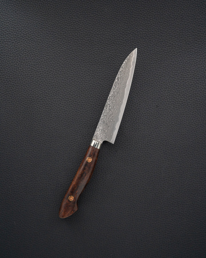 SHIGEKI TANAKA SG2 Damascus Ironwood Petty 135 mm