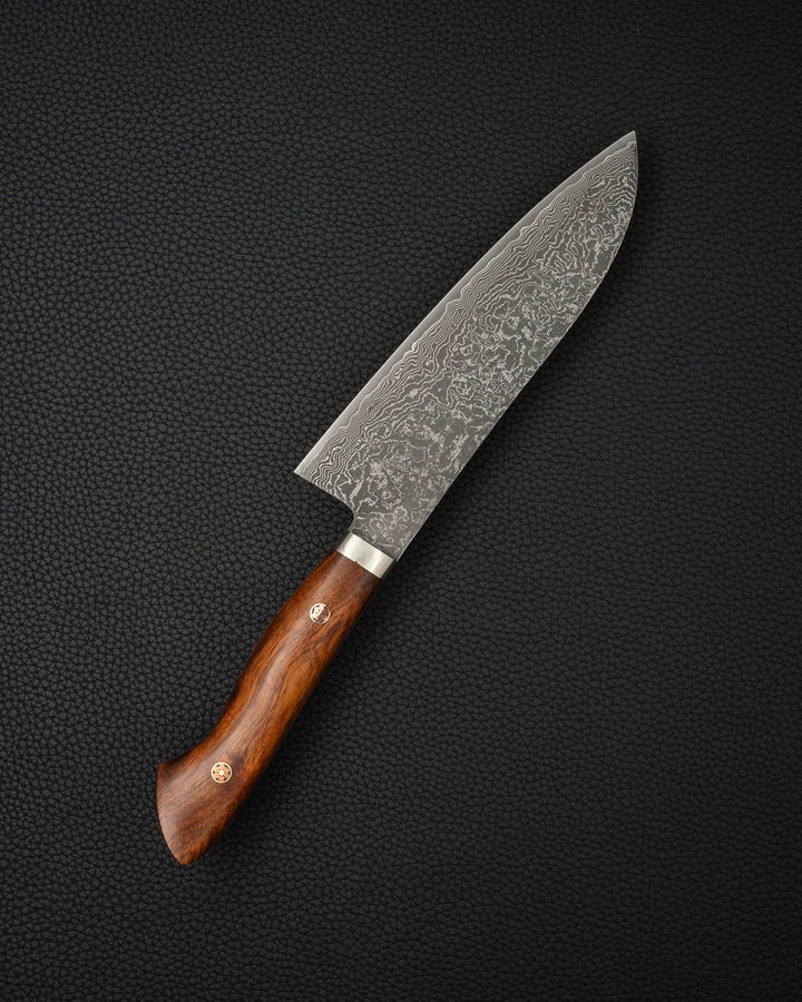 Kokkekniv 165 mm, SHIGEKI TANAKA SG2 Damascus Ironwood Santoku Shigeki Tanaka