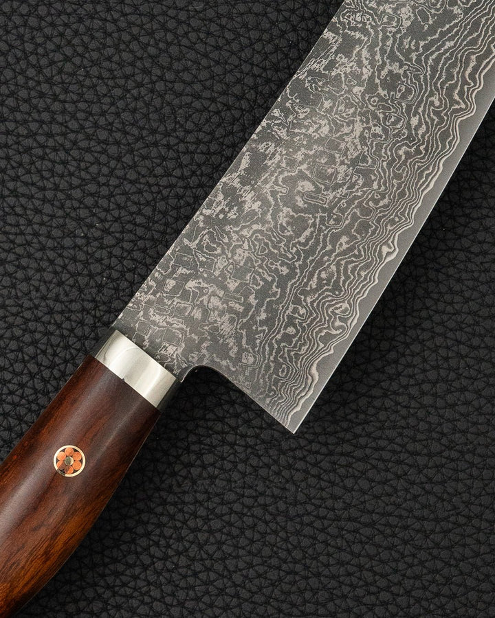 Kokkekniv 165 mm, SHIGEKI TANAKA SG2 Damascus Ironwood Santoku Shigeki Tanaka