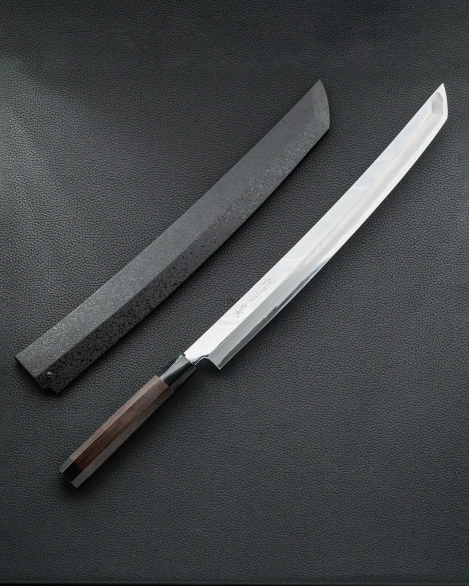 Sakai Takayuki Zangetsu Byakko Mirror Sakimaru Takohiki 390 mm tomatosharp
