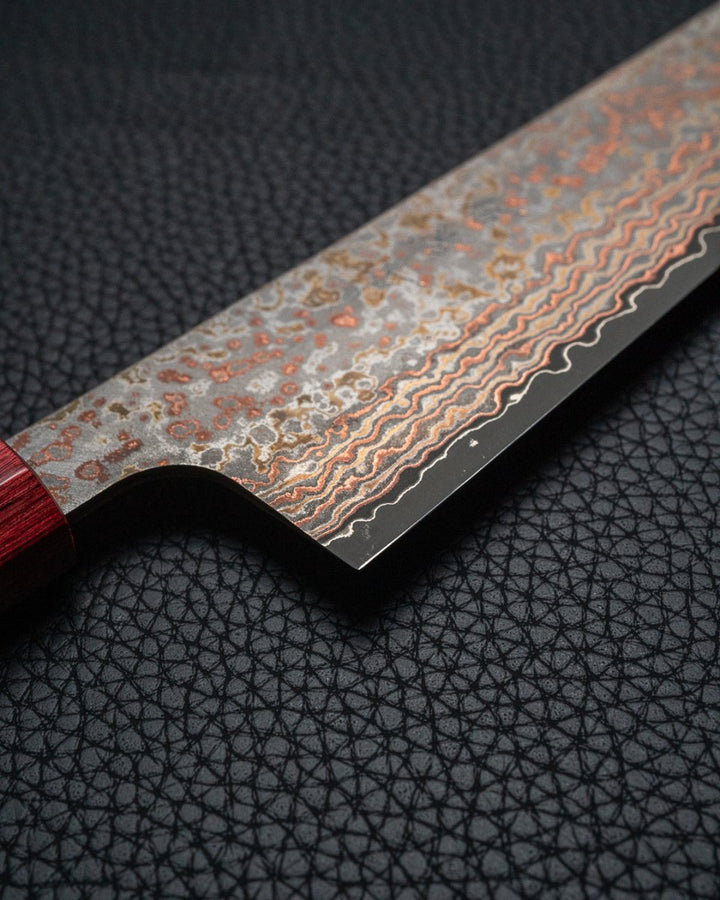 TAKESHI SAJI Rainbow Damascus Nashiji Gyuto 210 mm tomatosharp