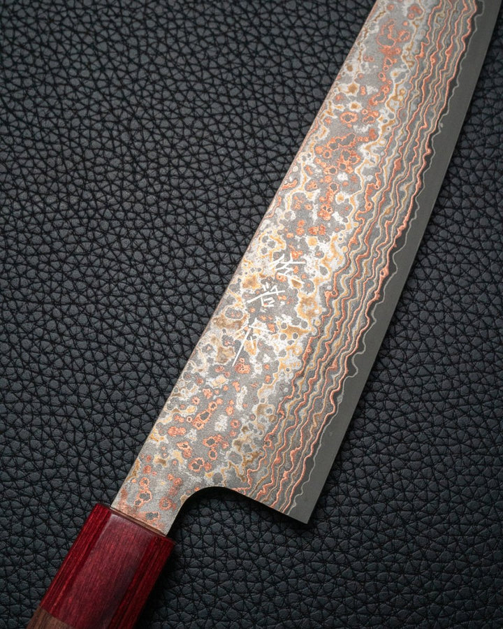 TAKESHI SAJI Rainbow Damascus Nashiji Gyuto 210 mm tomatosharp