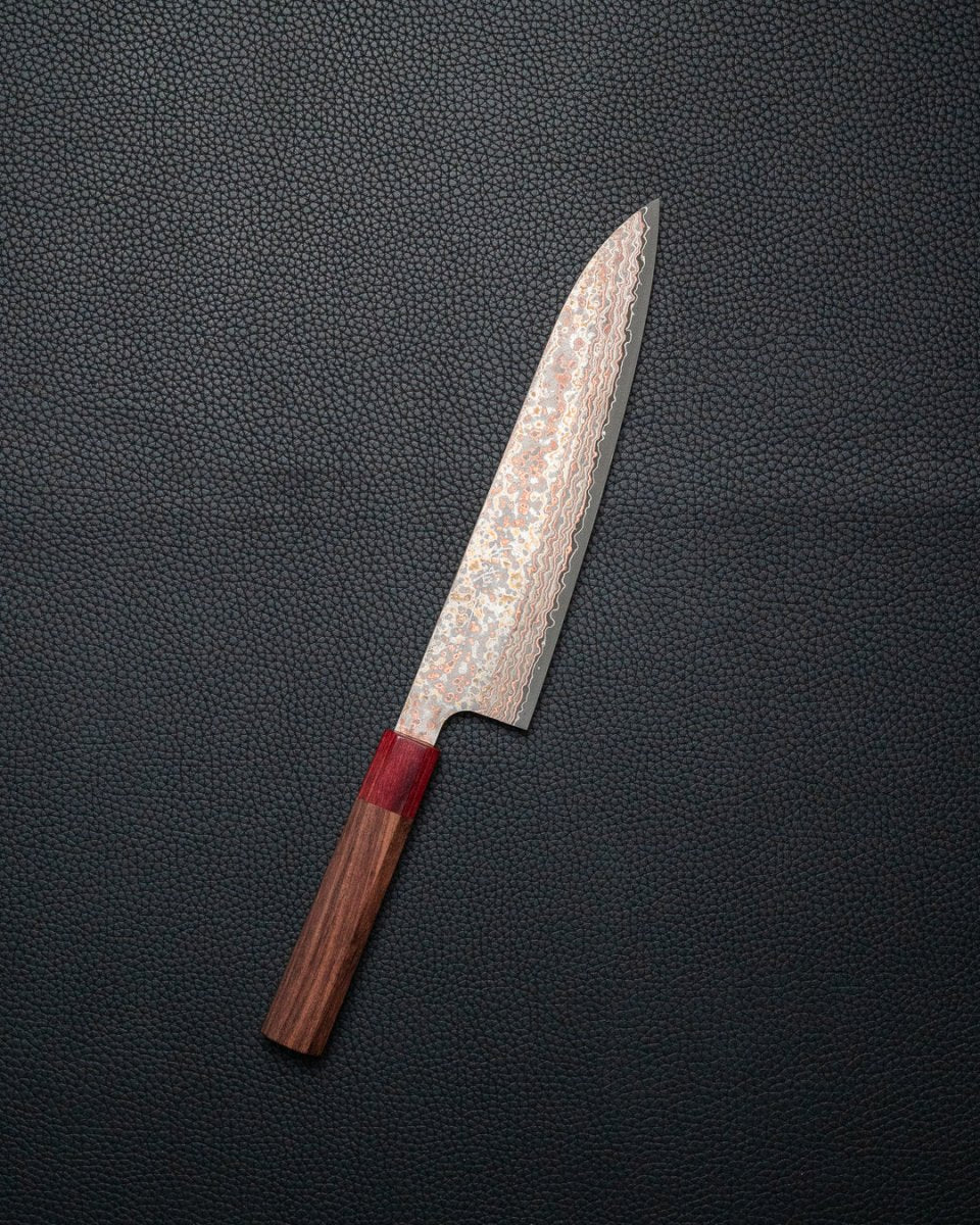 TAKESHI SAJI Rainbow Damascus Nashiji Gyuto 210 mm tomatosharp