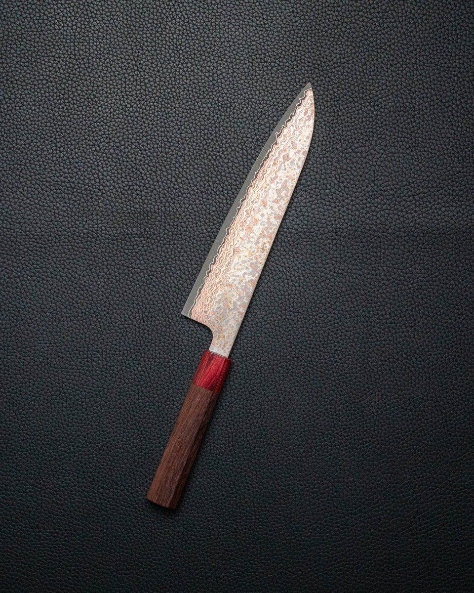TAKESHI SAJI Rainbow Damascus Nashiji Gyuto 210 mm tomatosharp