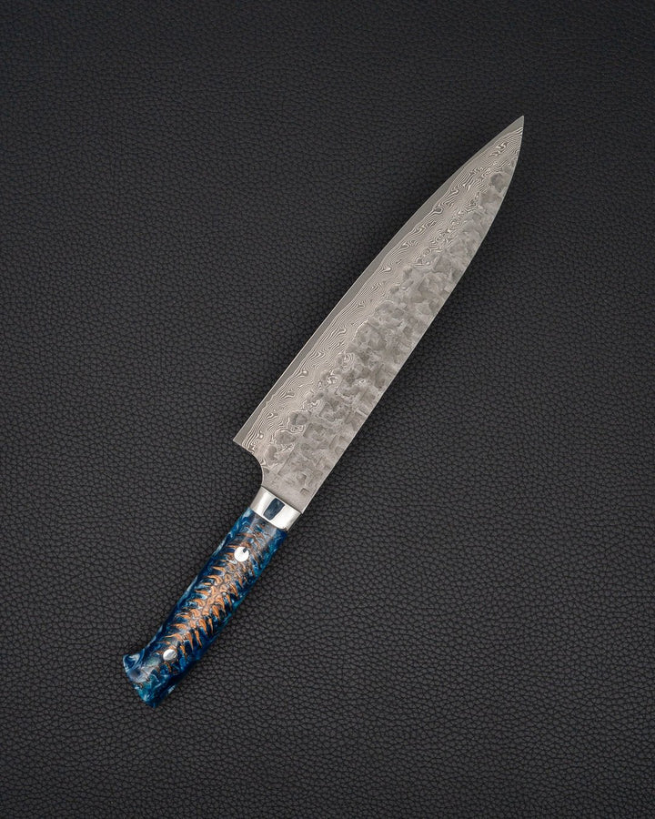 Kokkekniv 210 mm, TAKESHI SAJI V10 Cross Blue Pine Gyuto tomatosharp