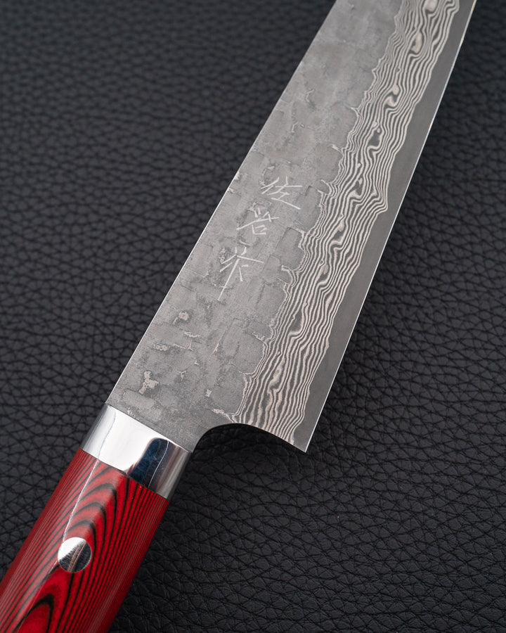 TAKESHI SAJI VG10 Cross Red Micarta Gyuto 180 mm