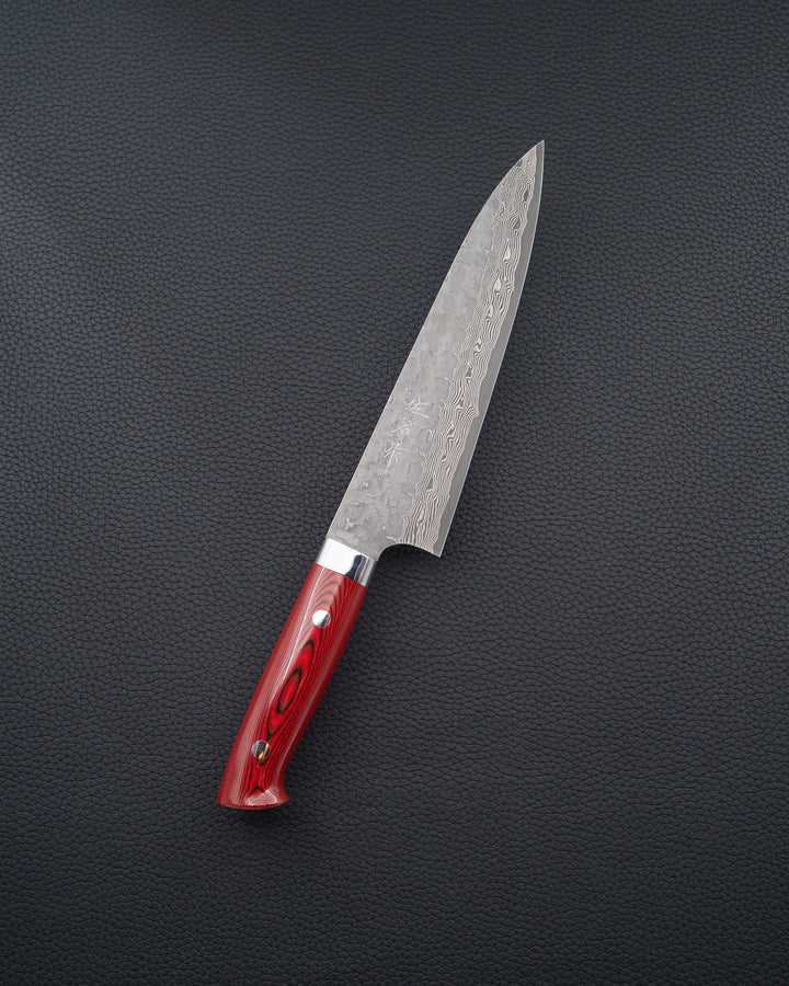 TAKESHI SAJI VG10 Cross Red Micarta Gyuto 180 mm