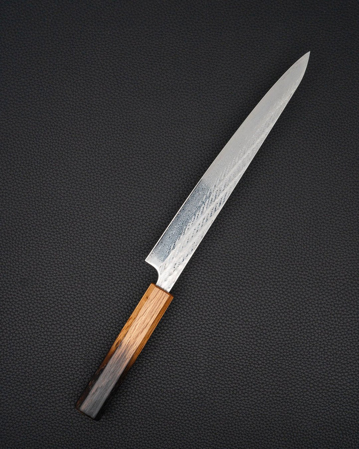 Trancheringskniv 240 mm, TSUNEHISA A10 Nawame Burnt Oak Sujihiki Tsunehisa