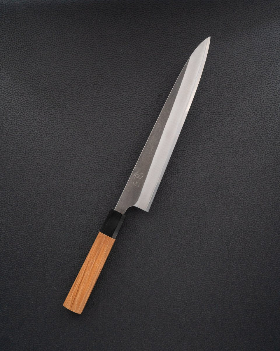 YOSHIKANE HAMONO White2 Kuro Nashiji Sujihiki 240 mm tomatosharp