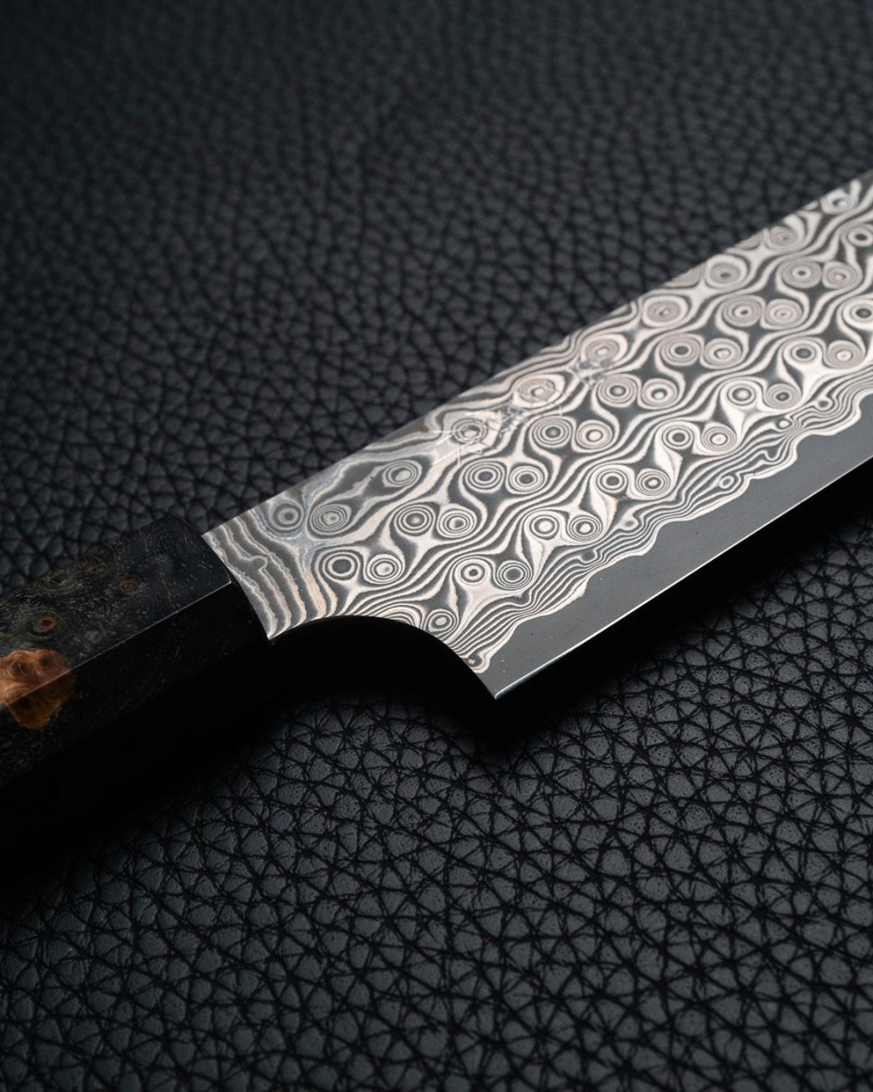 NIGARA HAMONO Anmon SG2 Raindrop Damascus Kiritsuke Sujihiki 255 mm tomatosharp