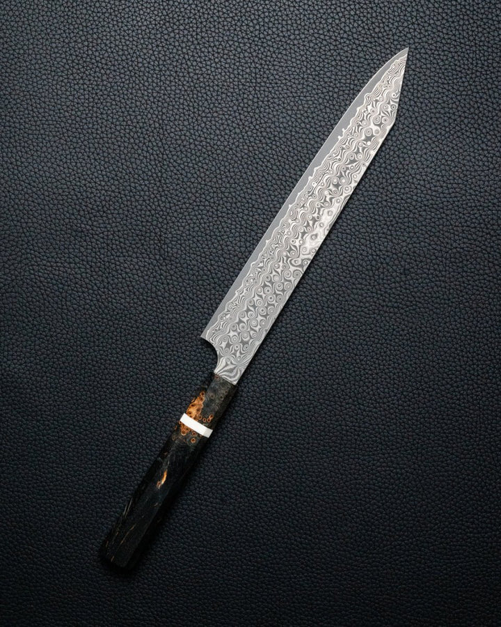 NIGARA HAMONO Anmon SG2 Raindrop Damascus Kiritsuke Sujihiki 255 mm tomatosharp
