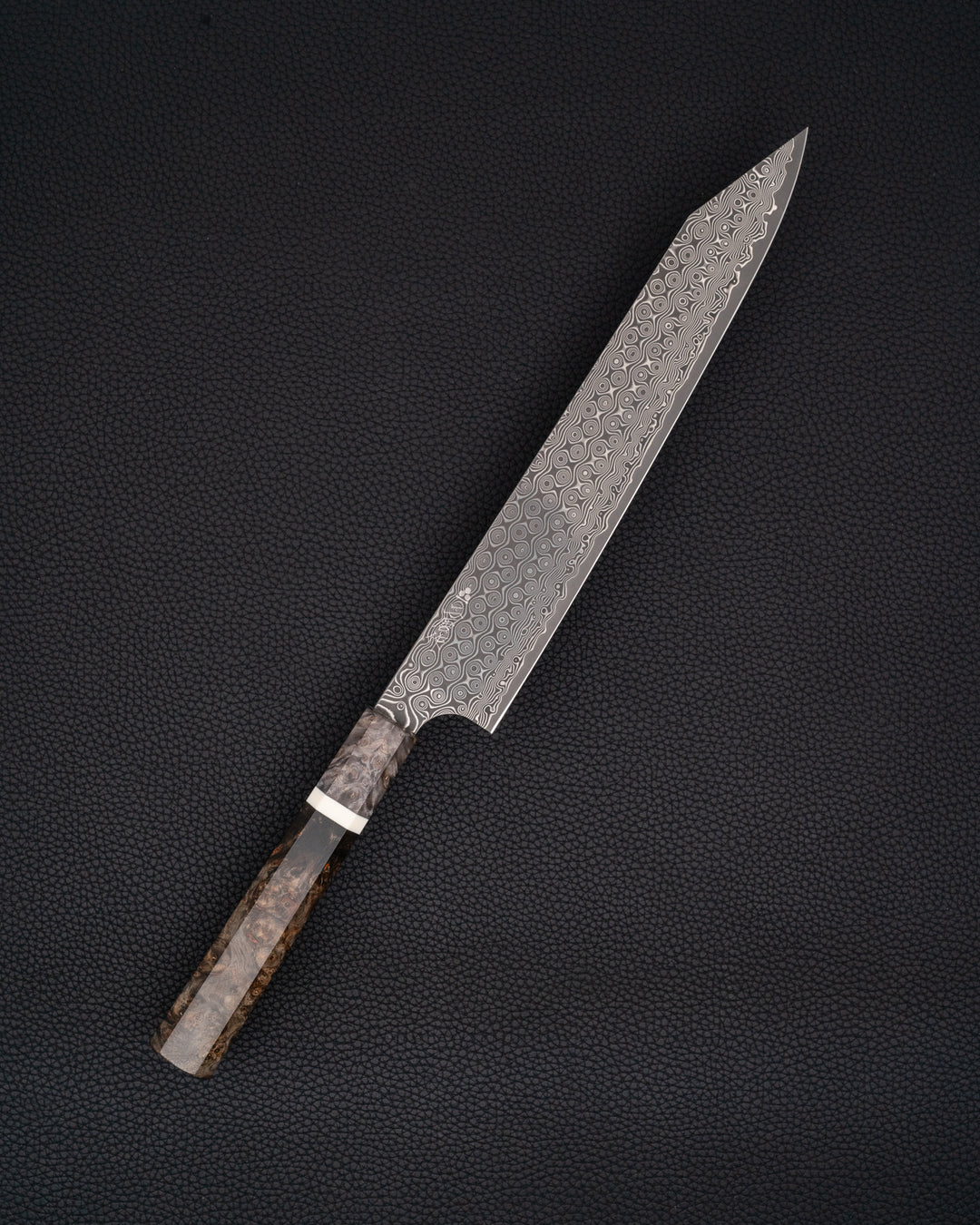 Trancheringskniv 255 mm, NIGARA HAMONO Anmon SG2 Raindrop Damascus Kiritsuke Sujihiki NIGARA HAMONO