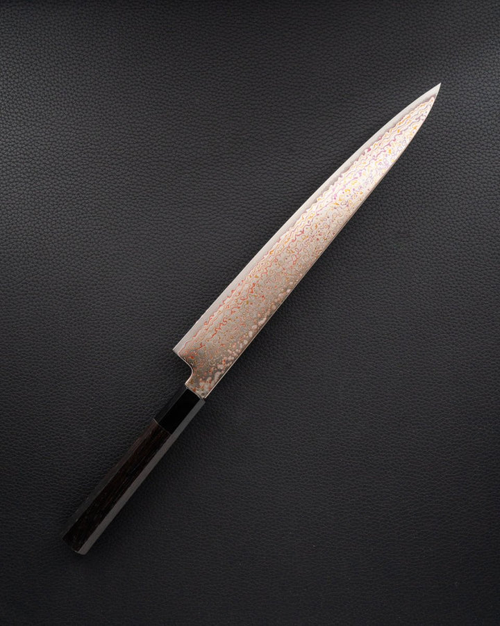 HATSUKOKORO Kujaku V-Toku2 Rainbow Damascus Sujihiki 270mm tomatosharp