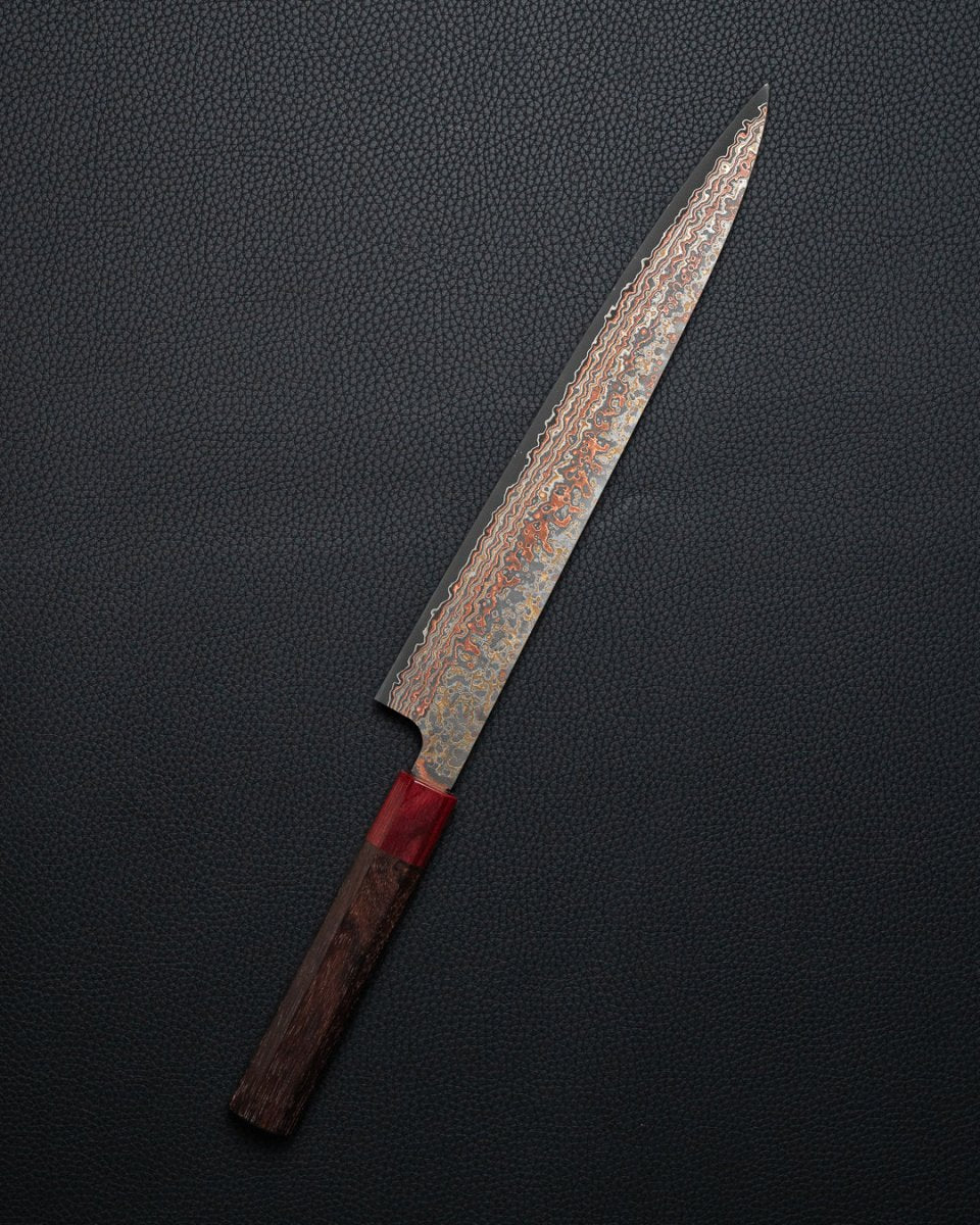 TAKESHI SAJI Rainbow Damascus Sujihiki 270 mm tomatosharp