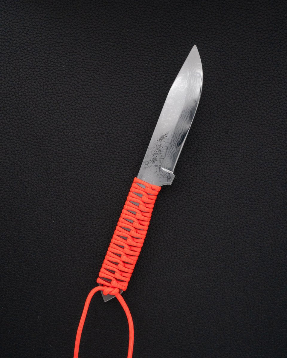 SEKI KANETSUNE Shu-Karasu Damascus Blue Steel Turkniv 120 mm tomatosharp