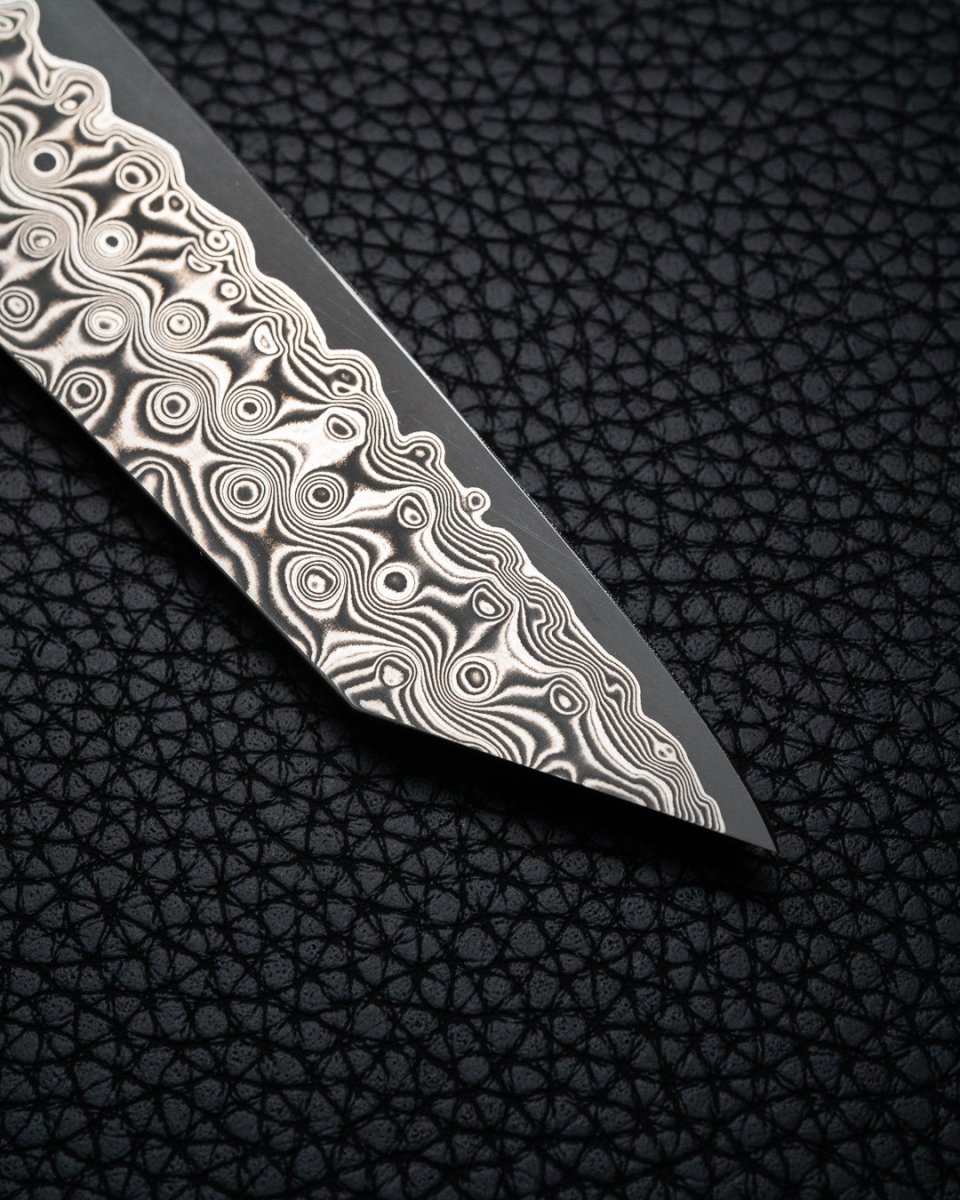 NIGARA HAMONO Anmon SG2 Raindrop Damascus Kiritsuke Petty 150 mm tomatosharp