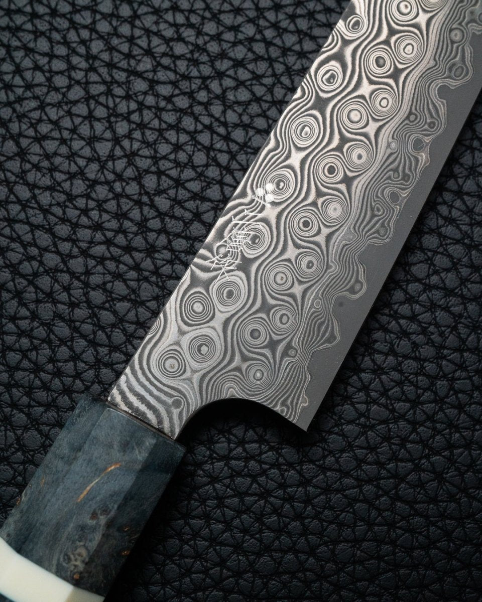 NIGARA HAMONO Anmon SG2 Raindrop Damascus Kiritsuke Petty 150 mm tomatosharp