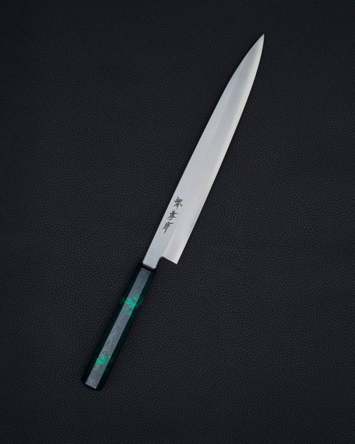 SAKAI TAKAYUKI Nanairo Green Tortoise Yanagiba 270 mm tomatosharp