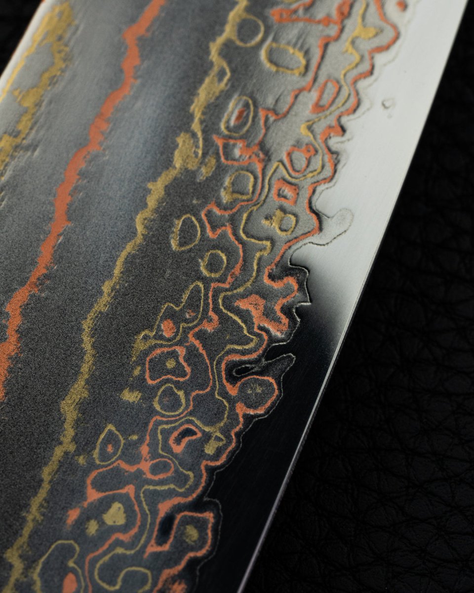 HATSUKOKORO Hayabusa Rainbow Damascus Gyuto 210 mm Hatsukokoro