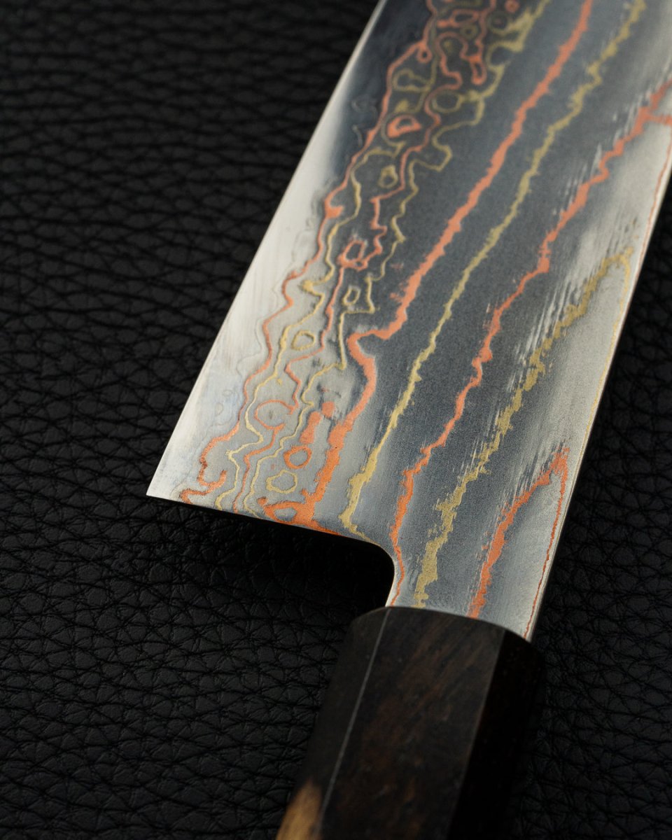 HATSUKOKORO Hayabusa Rainbow Damascus Gyuto 210 mm Hatsukokoro