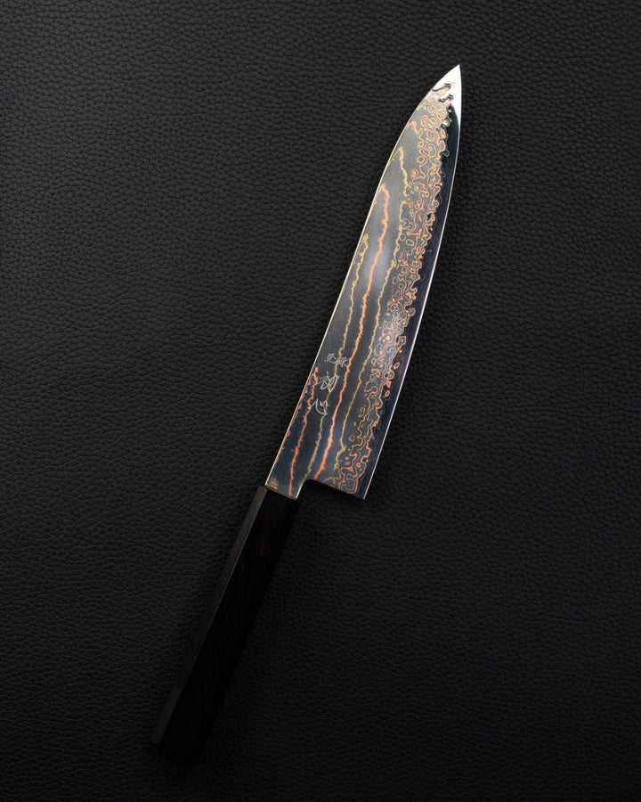 HATSUKOKORO Hayabusa Rainbow Damascus Gyuto 210 mm Hatsukokoro