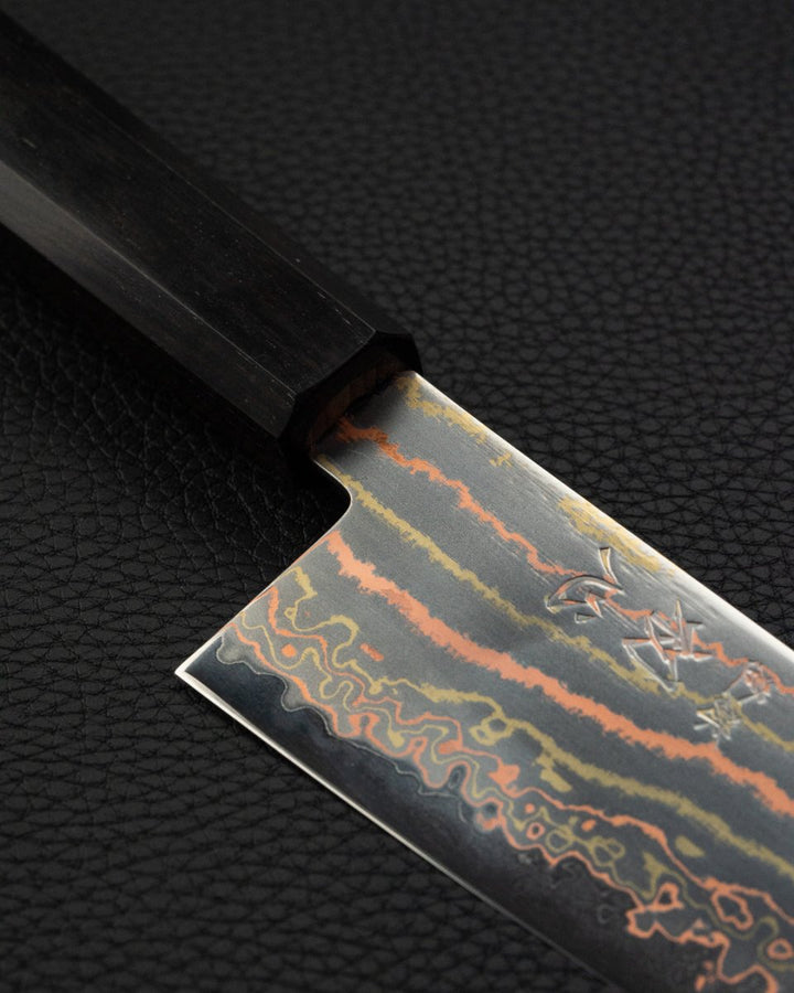 HATSUKOKORO Hayabusa Rainbow Damascus Santoku 180 mm Hatsukokoro