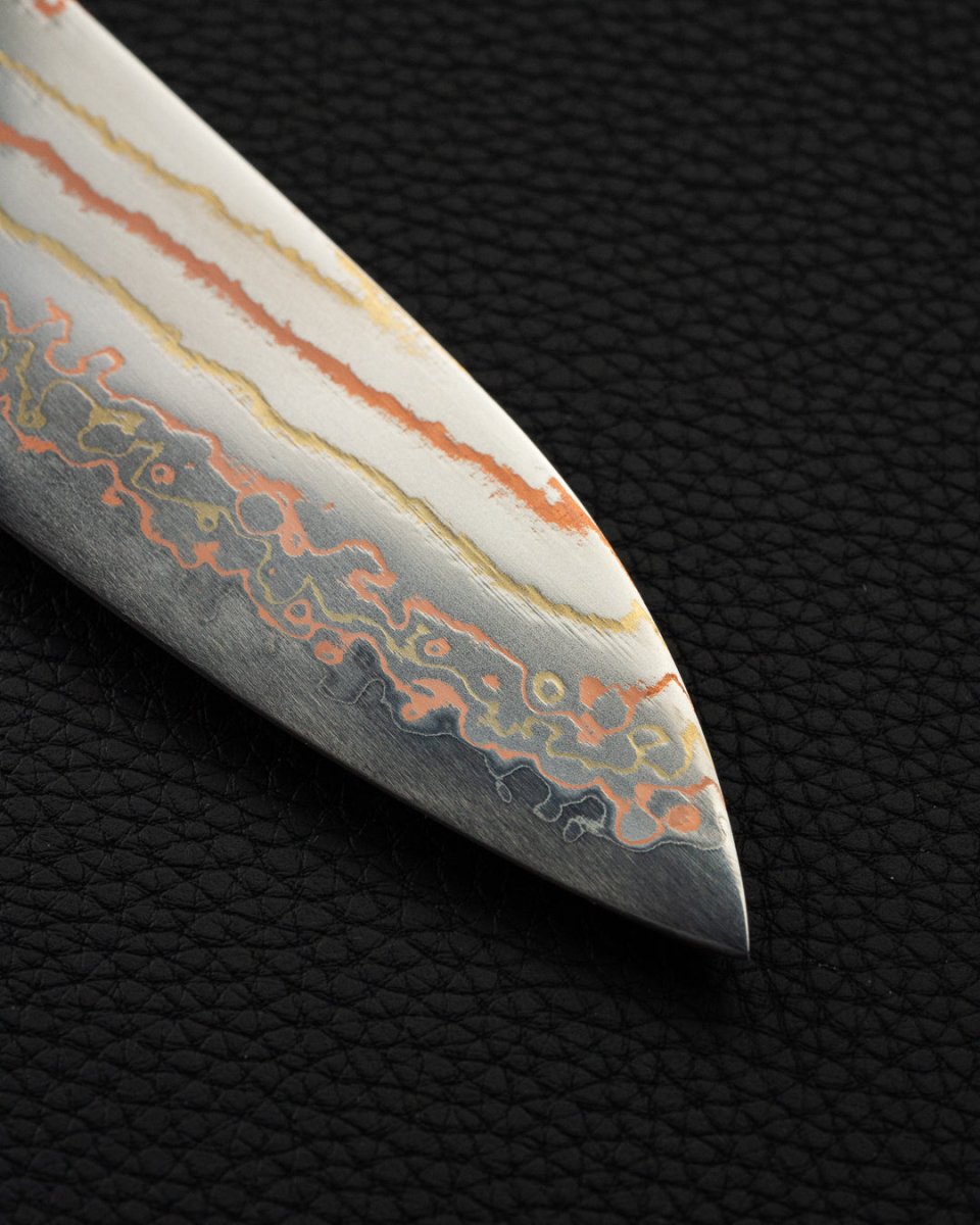 HATSUKOKORO Hayabusa Rainbow Damascus Santoku 180 mm Hatsukokoro