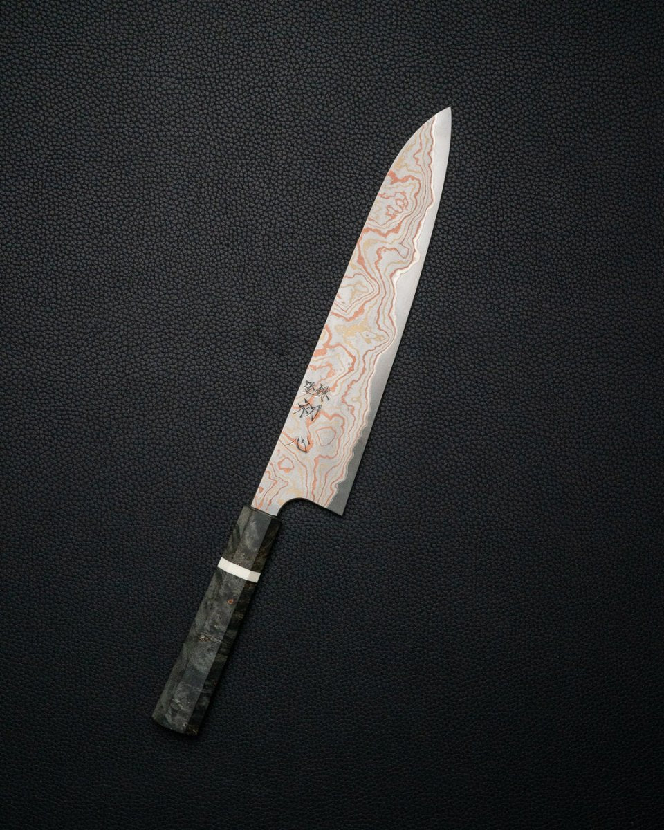 HATSUKOKORO Irodori Rainbow Damascus Gyuto 270 mm Hatsukokoro