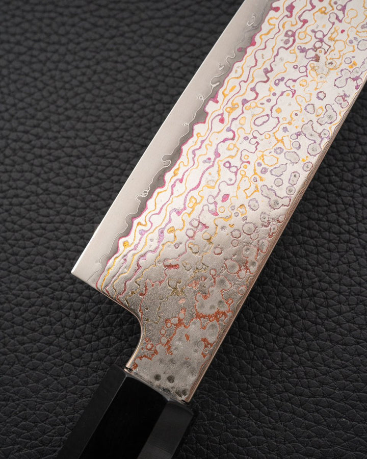 HATSUKOKORO Kujaku V - Toku2 Rainbow Damascus Gyuto 240 mm Hatsukokoro