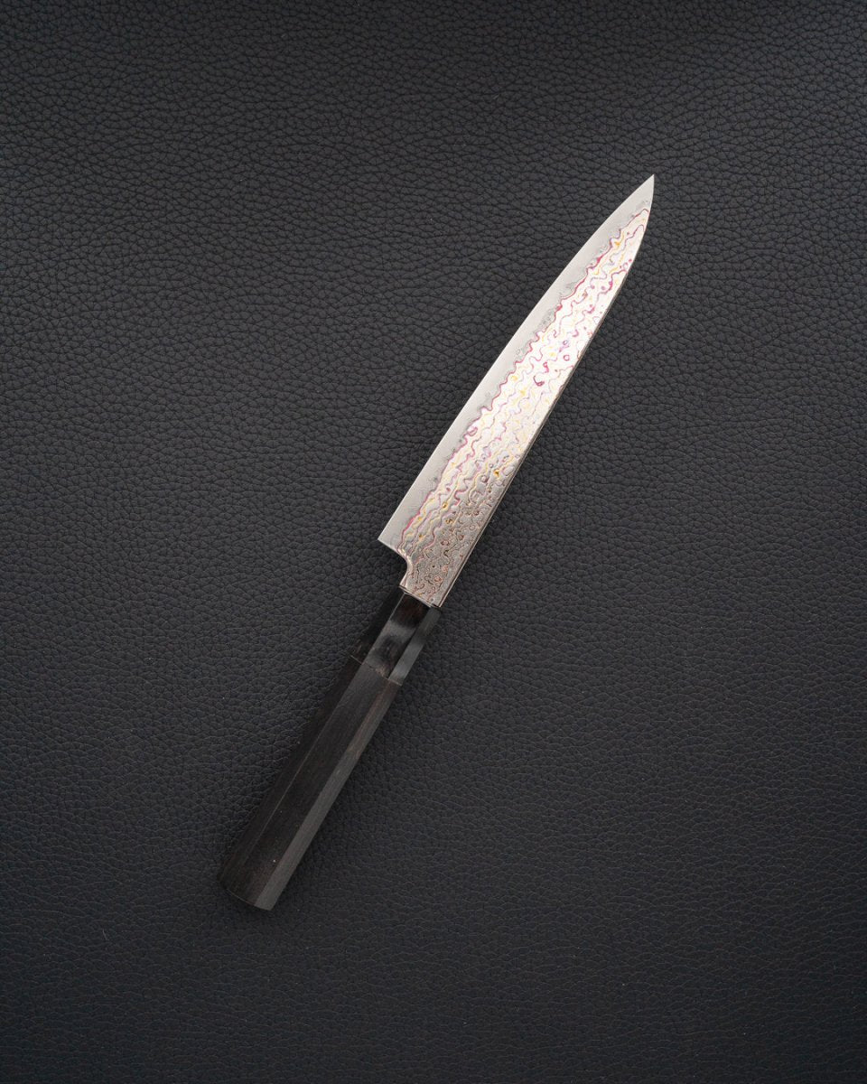 HATSUKOKORO Kujaku V - Toku2 Rainbow Damascus Petty 150 mm Hatsukokoro