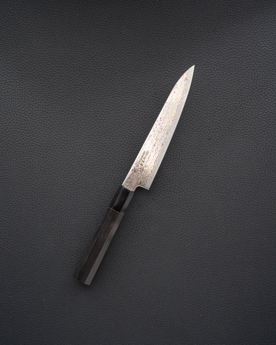 HATSUKOKORO Kujaku V - Toku2 Rainbow Damascus Petty 150 mm Hatsukokoro