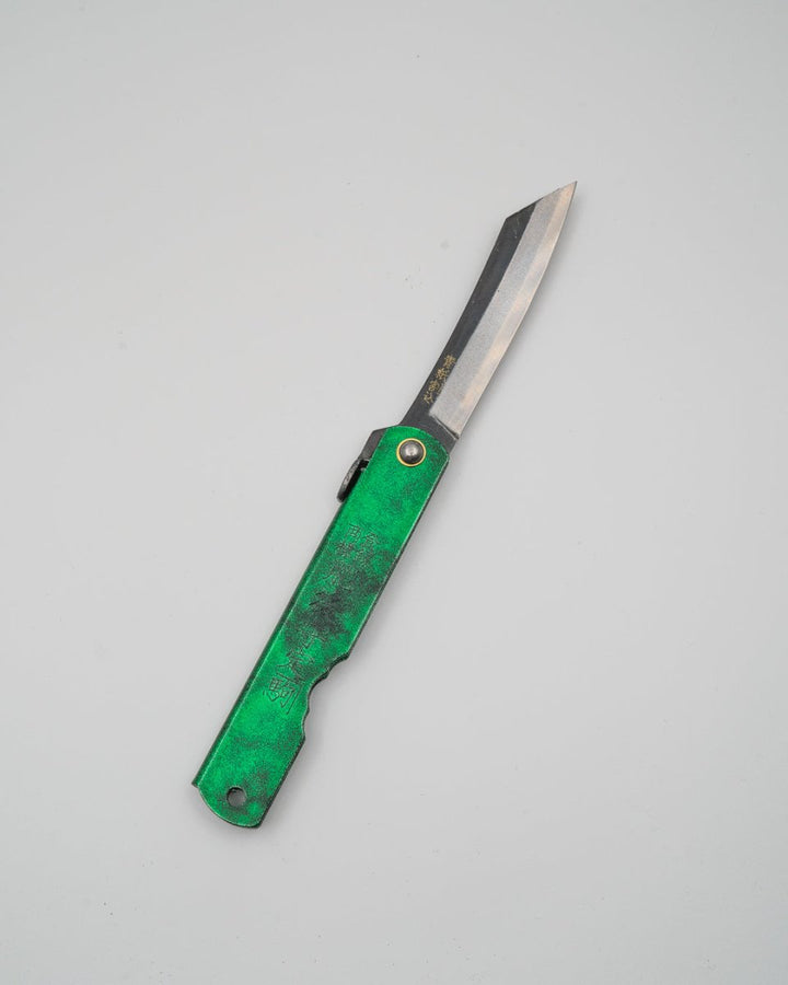HIGONOKAMI Aogami Jade Green Japansk Foldekniv 100 mm Nagao Kanekoma