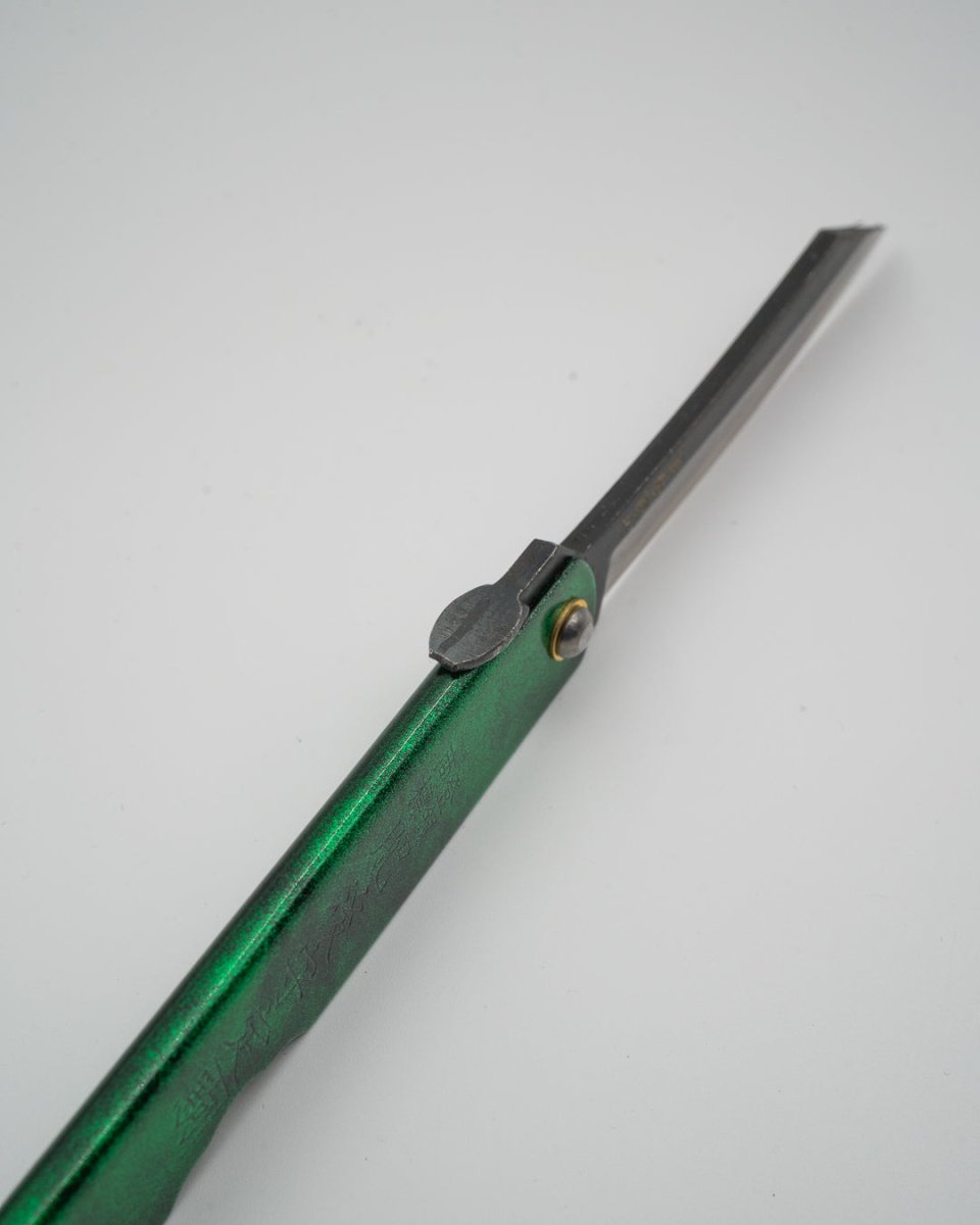 HIGONOKAMI Aogami Jade Green Japansk Foldekniv 100 mm Nagao Kanekoma