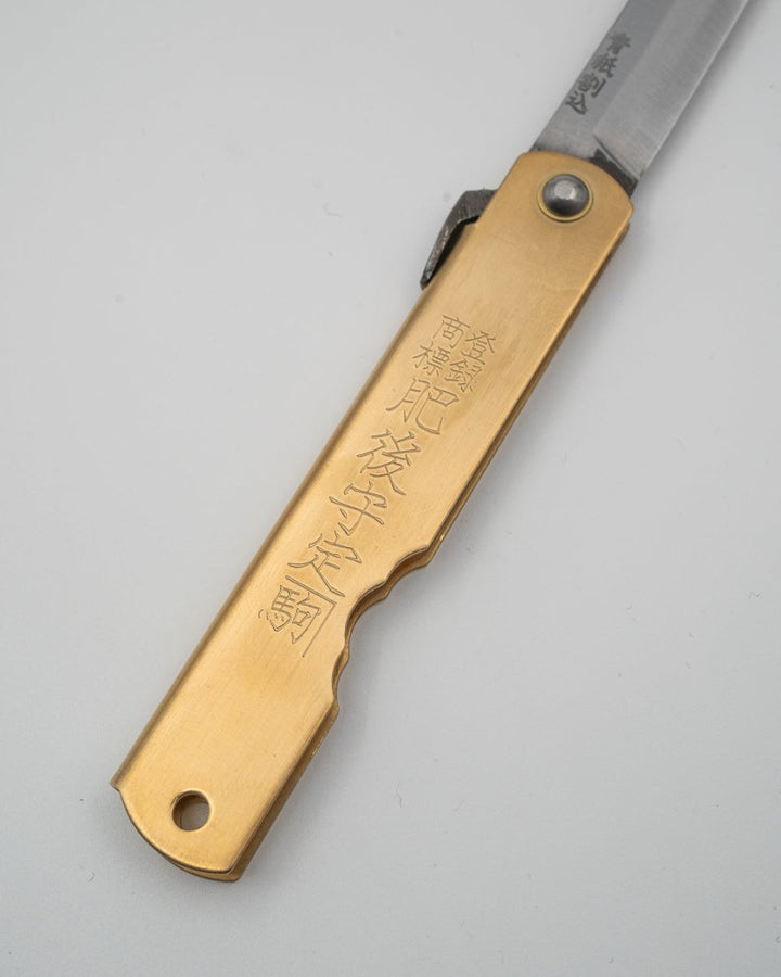 HIGONOKAMI Warikomi Aogami Japansk Foldekniv 100 mm Nagao Kanekoma