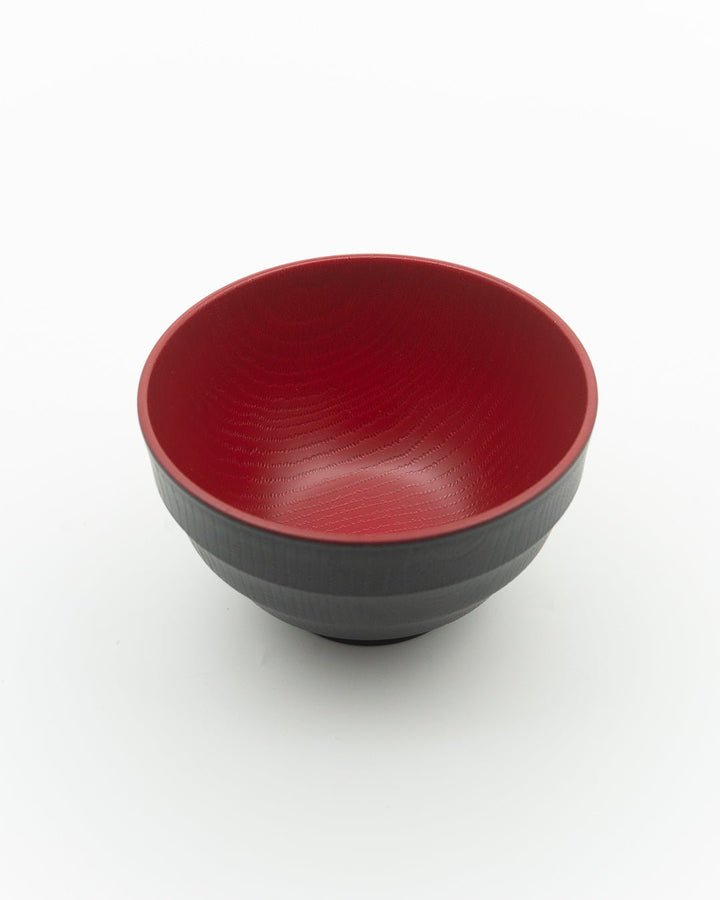 Japansk bolle, Matt sort/rød 11 cm Ishida