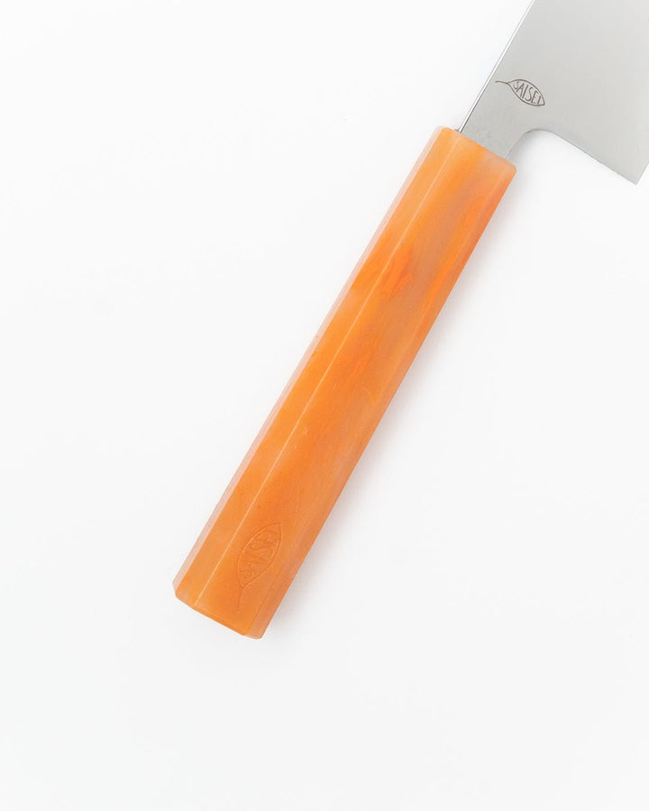 Kokkekniv 170 mm, SAISEI IRO Appelsin Santoku tomatosharp