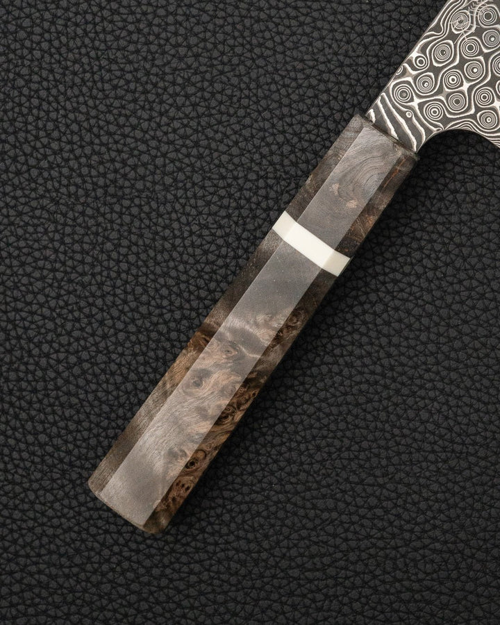 Kokkekniv 180 mm, NIGARA HAMONO Anmon SG2 Raindrop Damascus Santoku NIGARA HAMONO