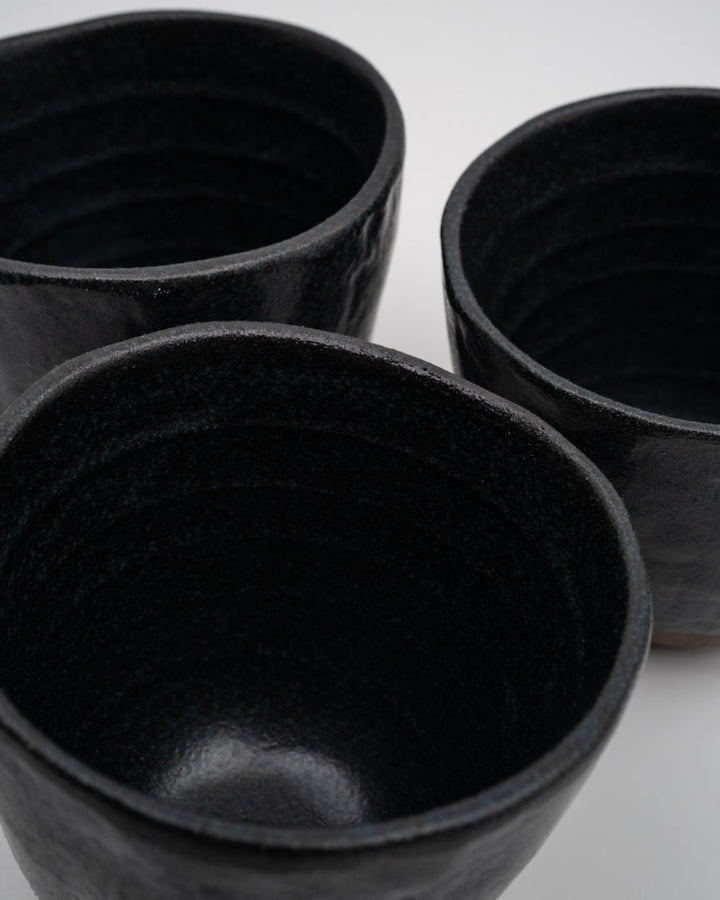 Kopp 180 ml, MADE IN JAPAN Lopsided sort/brun MIJ
