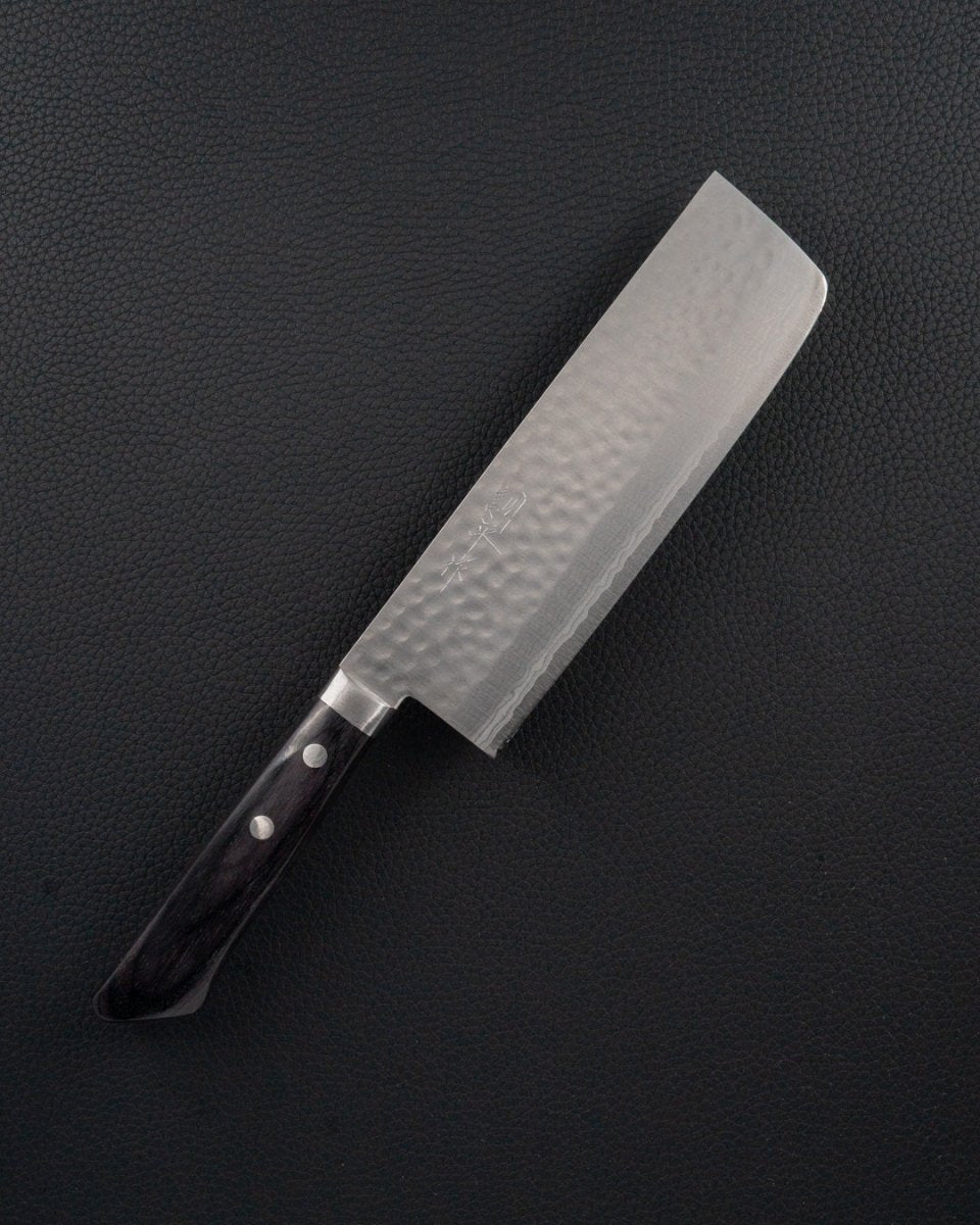 MASUTANI VG10 Damascus Tsuchime Blue Nakiri 165 mm Masutani