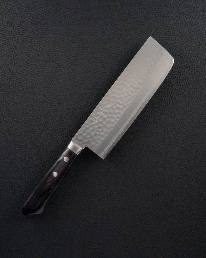 MASUTANI VG10 Damascus Tsuchime Blue Nakiri 165 mm Masutani